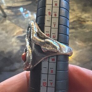 Silver Ring with Red Stone